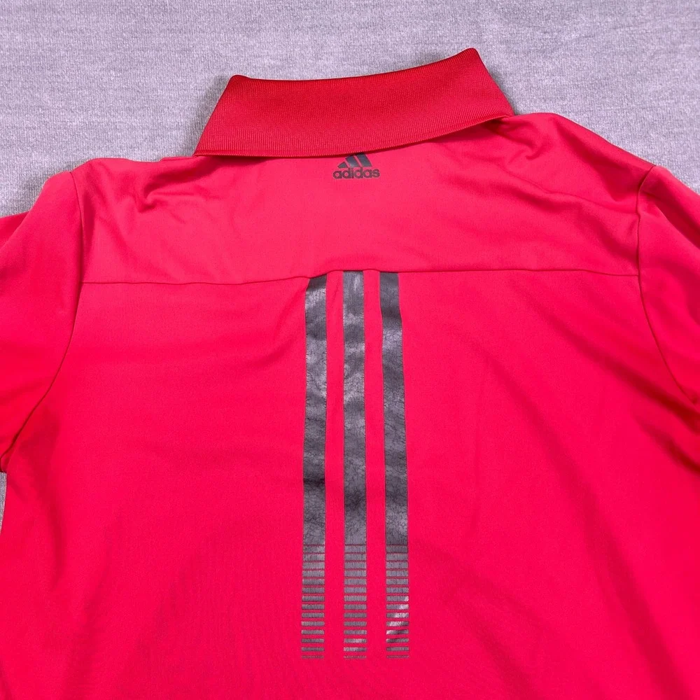 Adidas Adizero Performance 3-Stripe Short Sleeve Polo‎ Shirt Mens M Pink